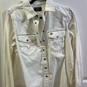 Wrangler Cream Western Button-Up Shirt